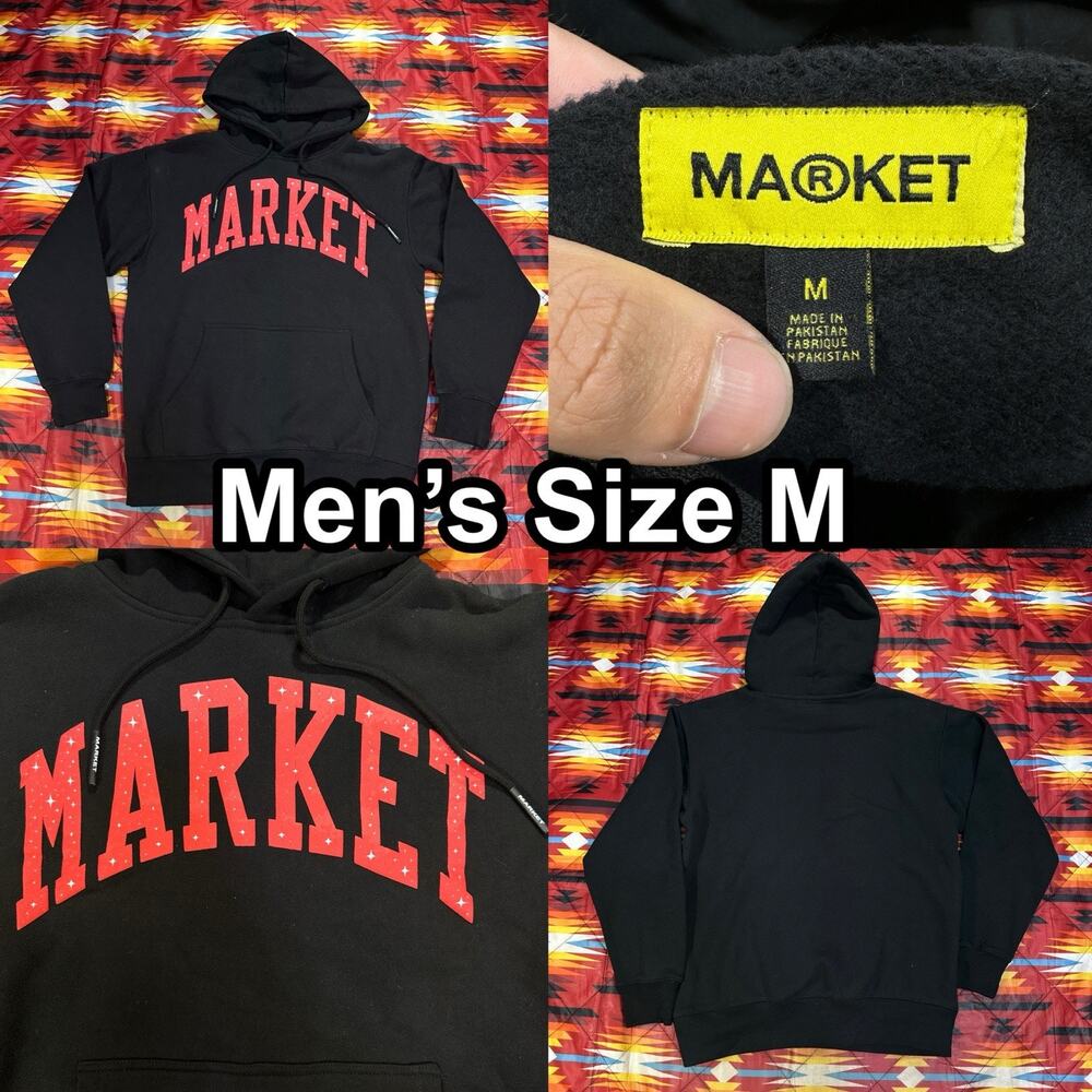 Market Studios Chinatown Market Arc Logo Heavyweight Black Hoodie Men’s Medium